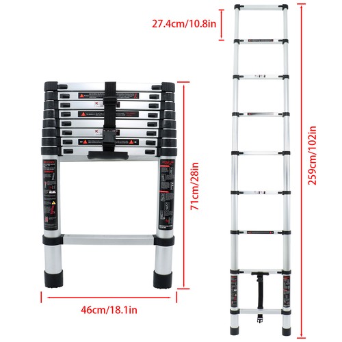 5ft aluminum telescopic - 2.6m,