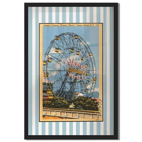 Vintage coney island ferris - island,