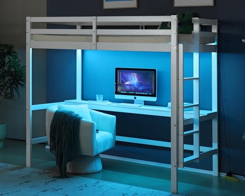 Loft bed desk wood bunk - wood,