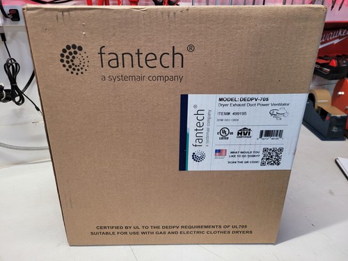 New fantech dedpv - dedpv-705, dryer