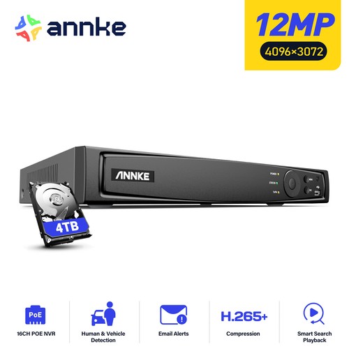 Annke 8ch 16ch 12mp nvr - 8ch,