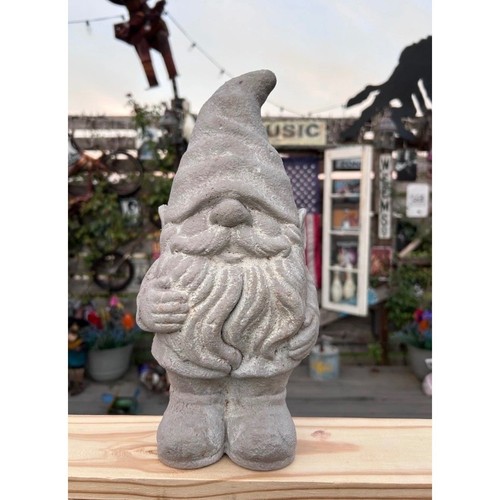 Vintage concrete garden gnome - concrete,