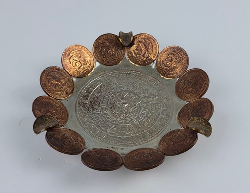 Vintage mexican coin ashtray - mexican,