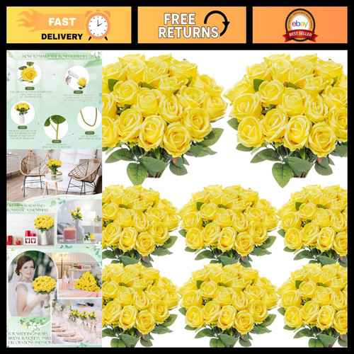 Pcs yellow artificial roses - 80,
