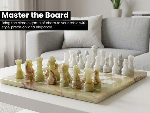 Premium marble chess set green - chess,