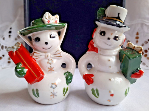 Vintage mrs snowman salt - mr,