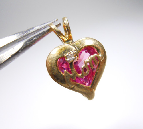 10k yellow gold pink sapphire - 10k,