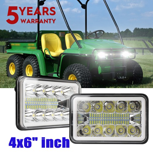 2pc 4x6 led headlight - 4x6", white