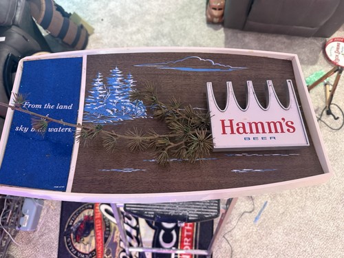 Vintage hamms beer sign pine - vintage,