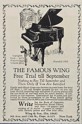 The famous wing piano upright - the,
