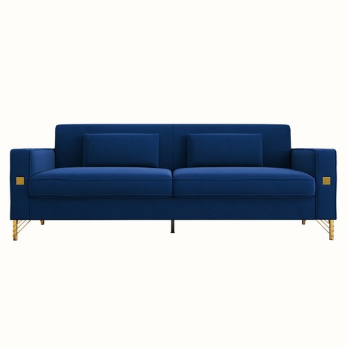 Modern velvet upholstered sofa - velvet,