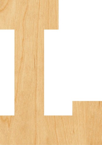 Letter laser cut - l, out