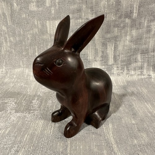 Hand carved wood rabbit bunny - hand,