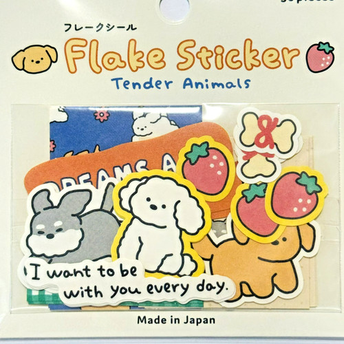 Dog flake stickers - dog, poodle