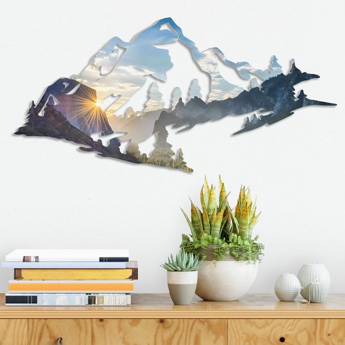 Mountain wall art - decor, metal