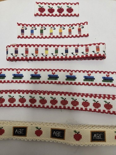 Lot cross stitched school - of,