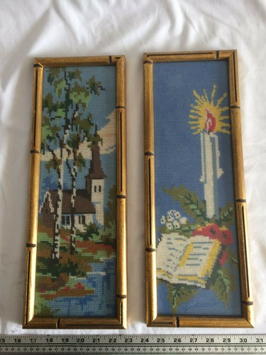 Framed cross stitch - cross,