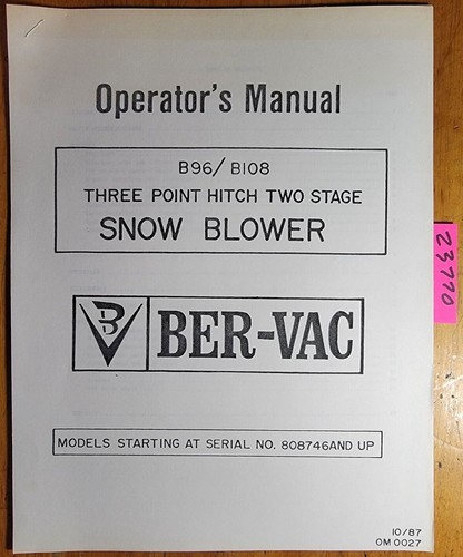 Ber vac b96 b108 - point, hitch