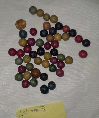 Antique clay marbles - clay,