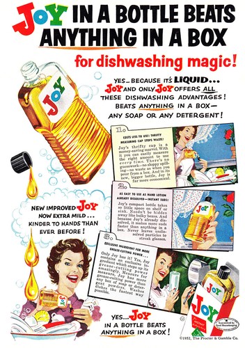 1952 joy liquid soap bottle - joy,