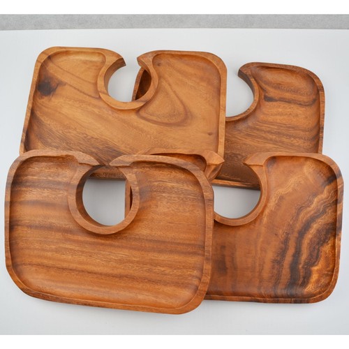 Acacia wood canape tray - canape, 10"