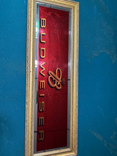 Budweiser framed vertical wall - framed,
