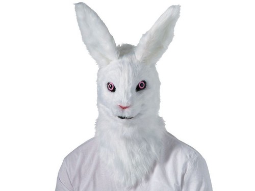 Creepy white rabbit - white, mask