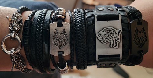 Vintage viking black wolf - viking,