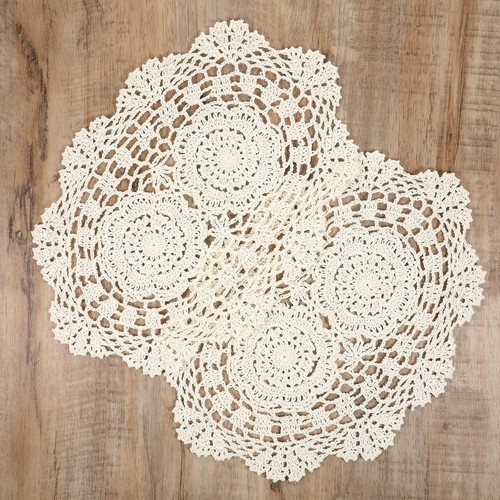 Pcs beige lace handmade - beige,