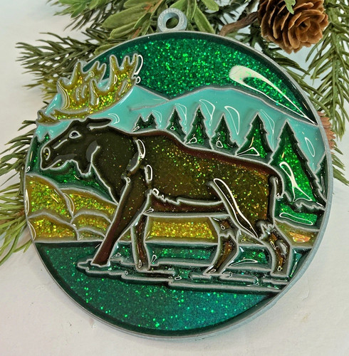 Moose glitter sun catcher - moose,