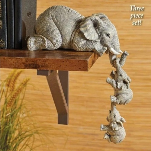 3pcs elephant figurines set - elephant,