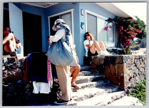 Vtg color snapshot man woman - color,