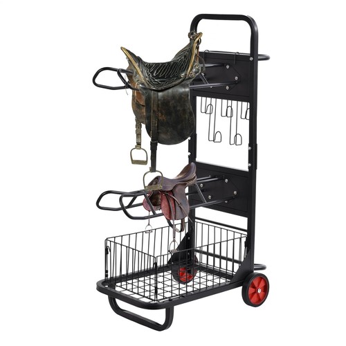 Rolling saddle rack cart - saddle, with