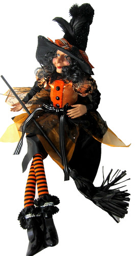 Witch with broom - witch,