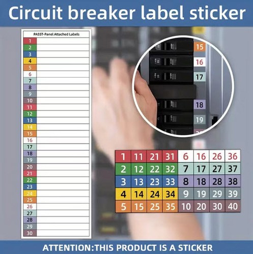 Circuit breaker labels - breaker,