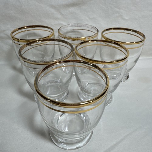 See six vintage clear glass - six,