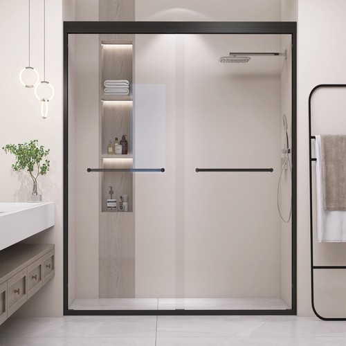Black frame shower doors - frame,
