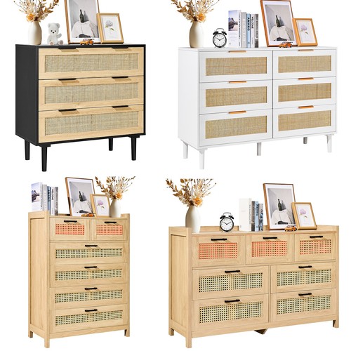 Rattan drawer dresser - rattan,