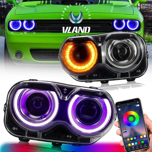 Vland pair headlights - rgb, drl