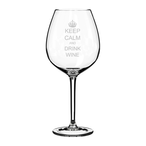 Wine glass white - glass, red