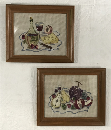 Vintage pair needlepoint - vintage,