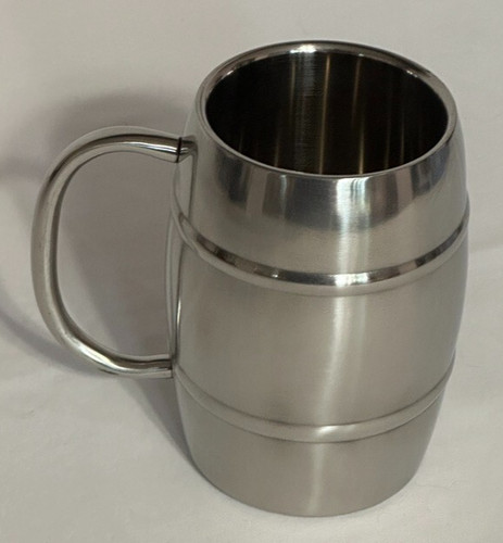 Stainless steel barrel mugs - stainless,