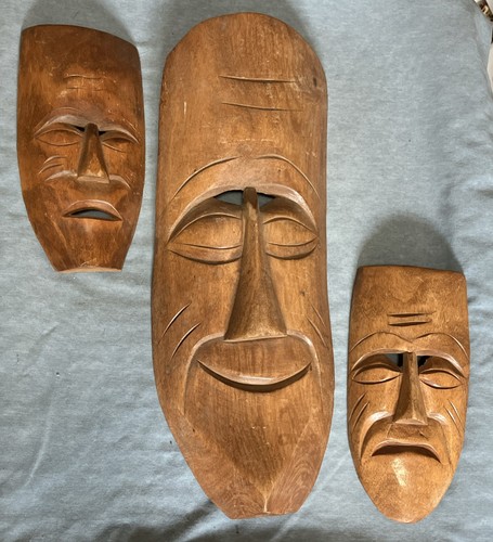 Vintage wood hand - hand, masks