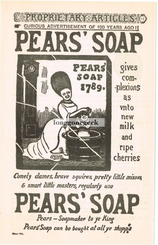 1886 pears soap repro - 1886, 1789