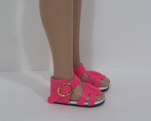 Pink strappy sandals doll - pink,