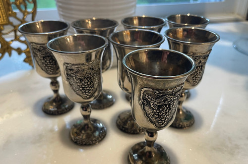 Antique silver plate goblet - antique,