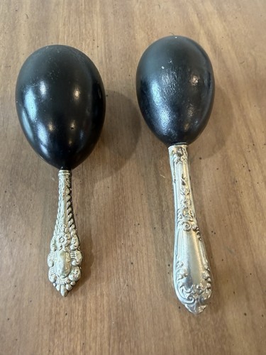 Black victorian darning egg - black, egg-