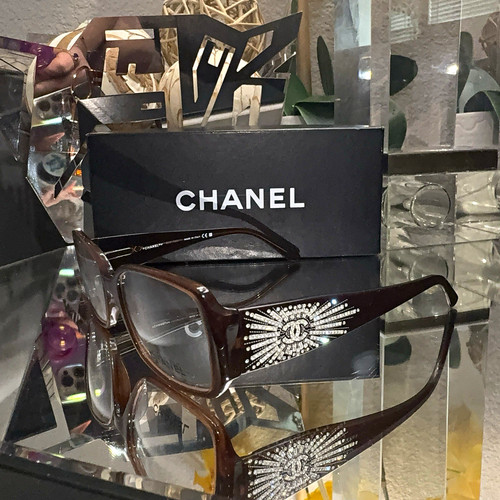 Chanel eyeglass frames brown - chanel,