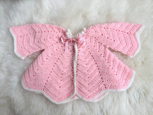Vtg lovely pink crotchet baby - vtg,