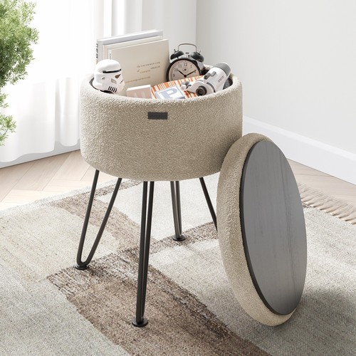 Storagebud round ottoman with - storagebud,